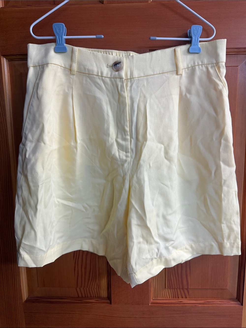 LOFT Yellow High-Waist Tailored Bermudas